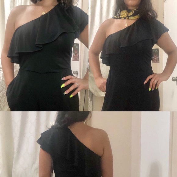Ruffle one shoulder jumpsuit - Picture 2 of 3
